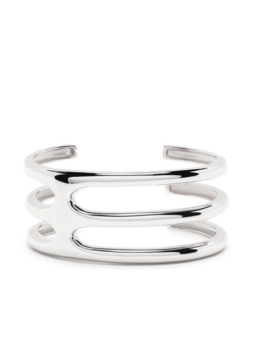 Cage Double cuff bracelet - Silver