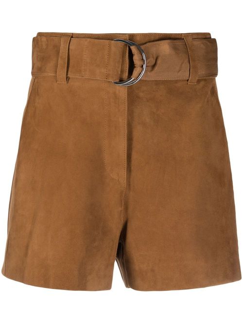 Tan suede shorts - Brown