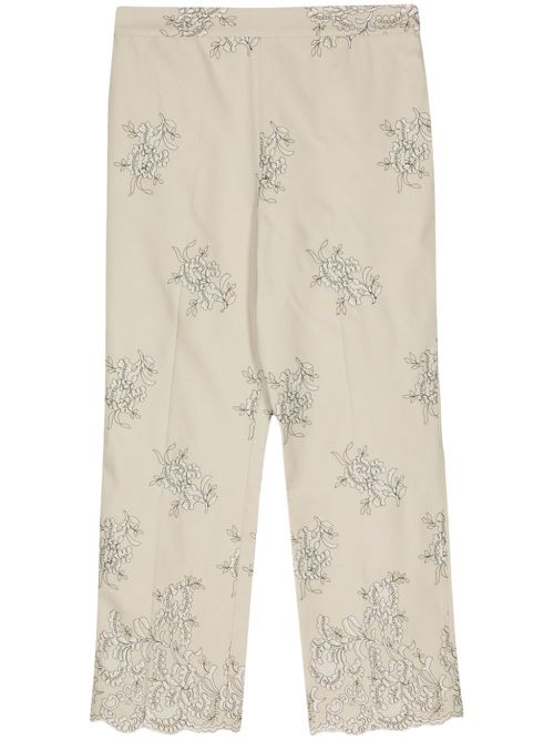 Trompe l'oeil-print straight-leg trousers - Neutrals