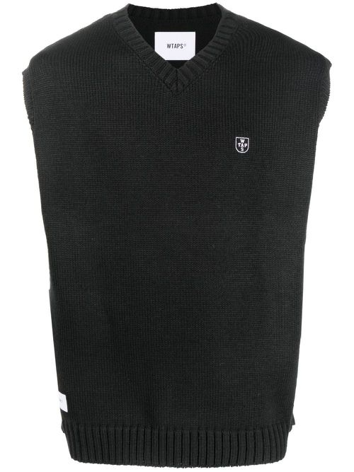 WTAPS ブラック Vネック ベスト　ニット WTAPS | WTAPS Vネック ニットベスト - ブラック | Realry