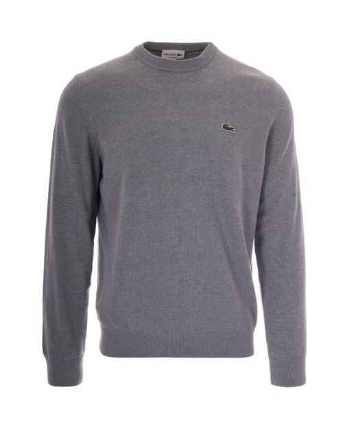 Cotton-Jersey Crewneck Sweater — Gray