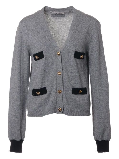 Miu Miu Pre-Owned 2023 cashmere cardigan - Grey