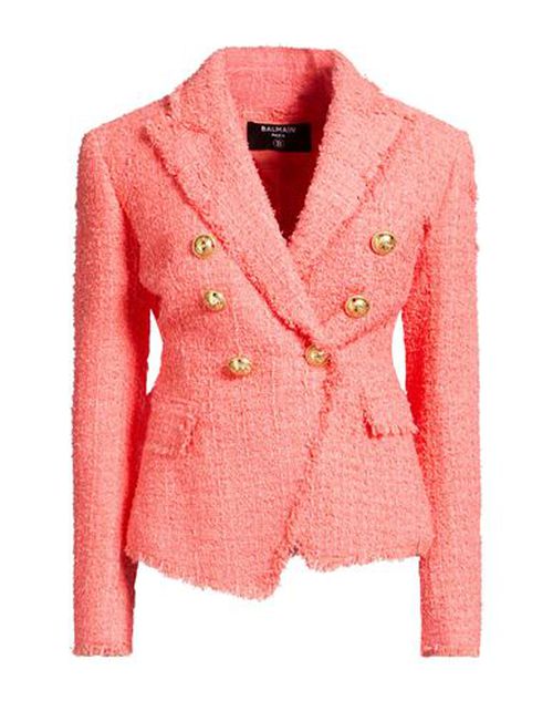 Woman Blazer Coral Size 4 Polyamide, Virgin Wool, Cotton