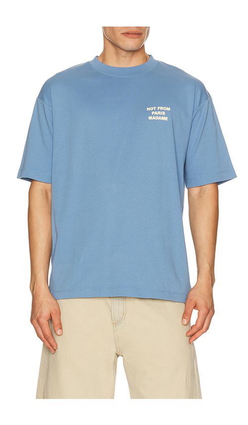 DrÃ´le De Monsieur Le T-Shirt Slogan in Blue. XXL/2X. Also in S, M, XL/1X