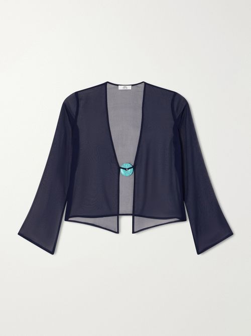 Nerea Pearl-embellished Silk-chiffon Blouse