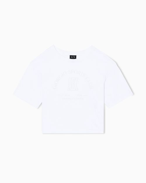Cropped T-shirt in cotton jersey