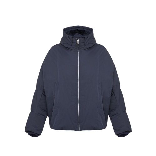 Hooded Polyamide Down Jacket — Navy