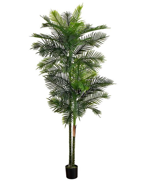 Nearly Natural 9ft UV-Resistant Artificial Double Robellini Palm Tree  (Indoor/Outdoor)