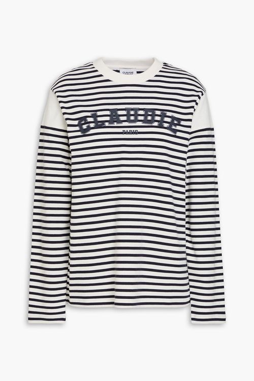 Striped cotton-jersey top