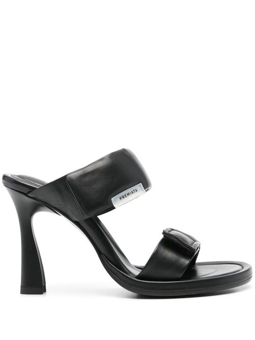 100mm leather sandals - Black