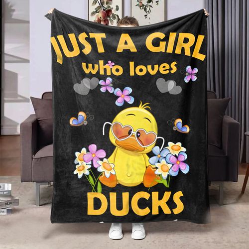TEMU Who Ducks" - Flannel Fleece Throw Blanket With Cartoon , Flowers & Butterflies - Perfect Gift For , Machine Washable, Use For Home, Office, Or