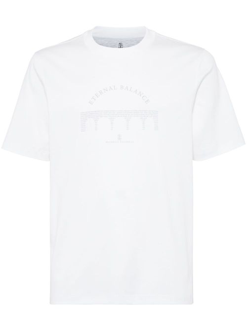 Slogan-print crew-neck T-shirt - White
