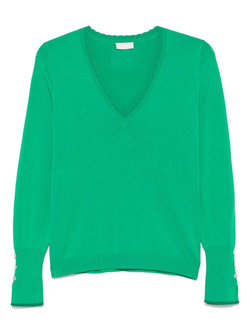 LIU JO scallop-trim top - Green