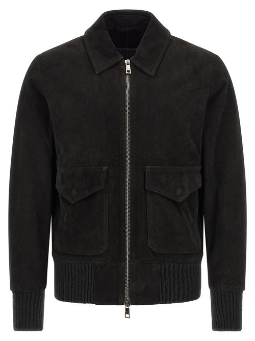 Lambskin Suede Jacket — Black