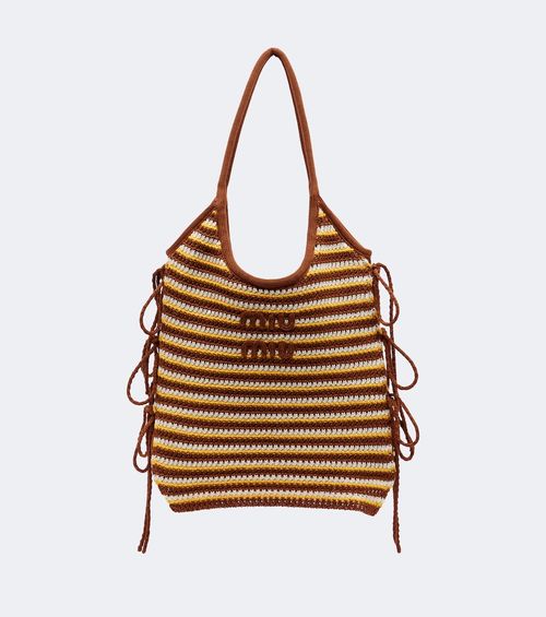 Ivy crochet striped tote bag