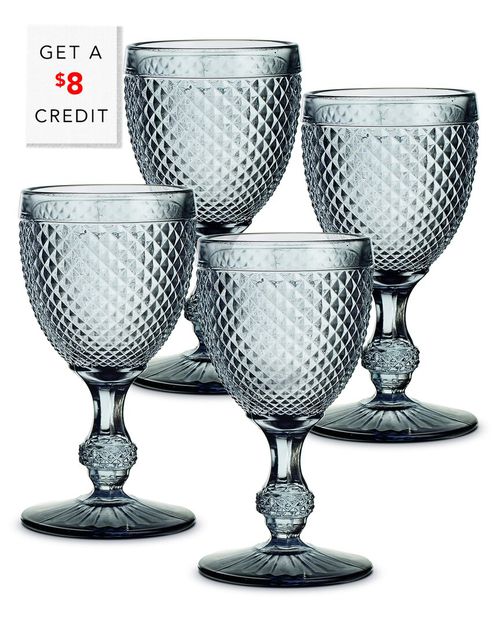 Bicos Grey Water Goblets (Set Of 4) with $8 Credit