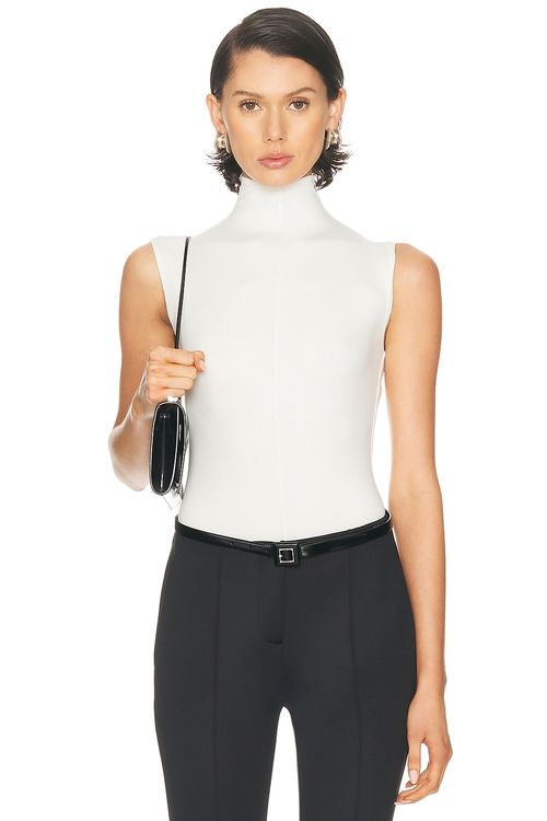 WARDROBE.NYC X Rosie Huntington-Whiteley Sleeveless Bodysuit in Ivory - Ivory. L also in