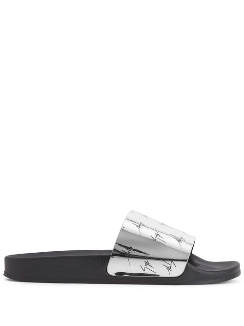 Metallic logo slides - Grey