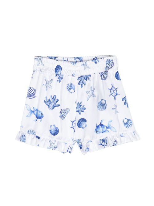 Sea life-print shorts - White