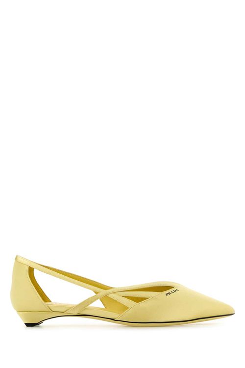 Pastel Yellow Leather Ballerinas