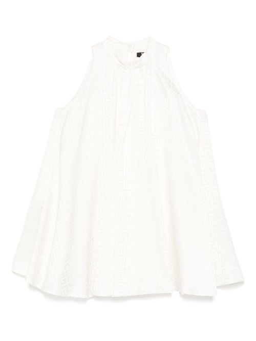 Patterned-jacquard dress - White