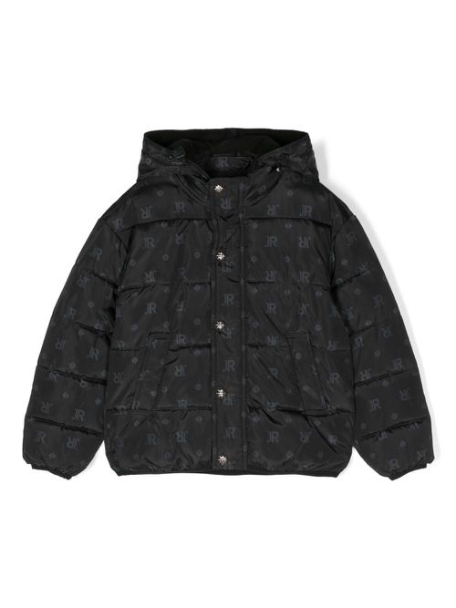 Logo-print padded jacket - Black