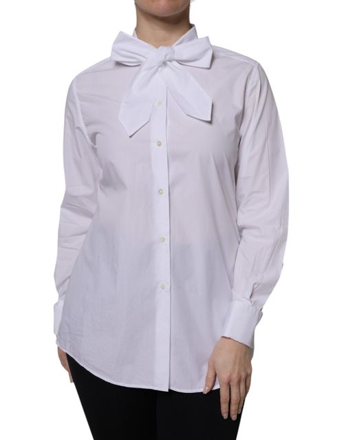 Ascot Collar Blouse — White