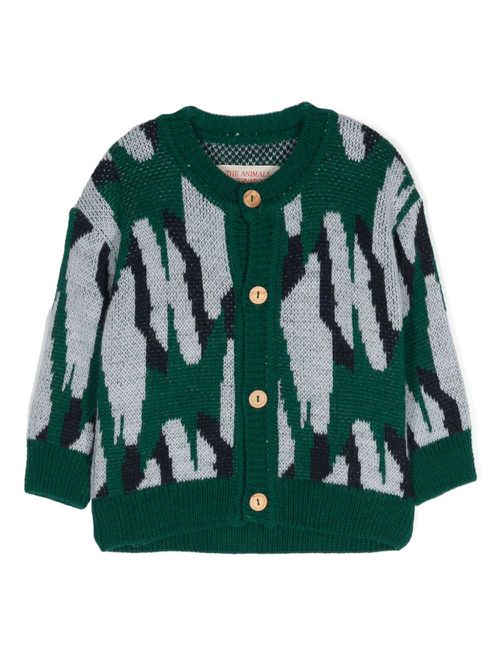 Serval jacquard cardigan - Green