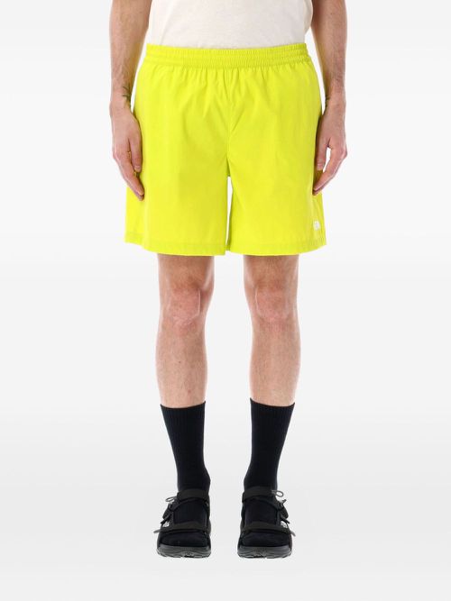 Embroidered-logo shorts - Yellow