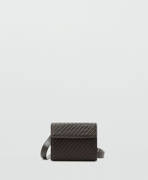 Men's Long Handle Braided Bag - Brown