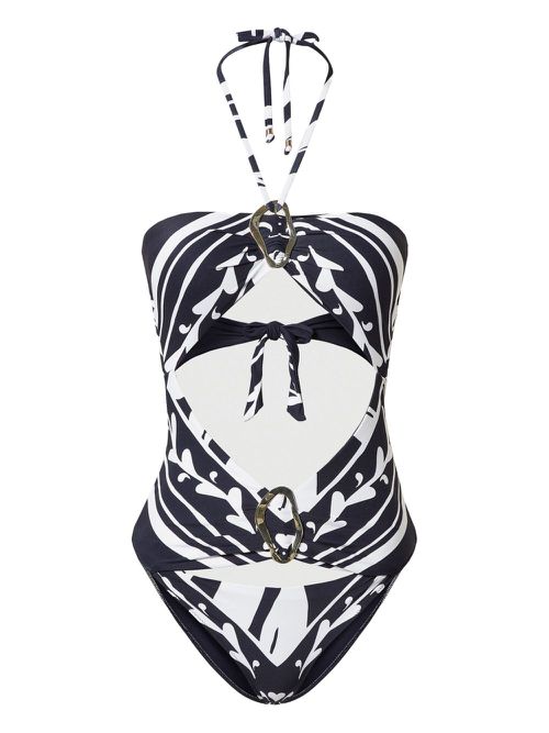 TWINSET cut-out halterneck swimsuit - Blue
