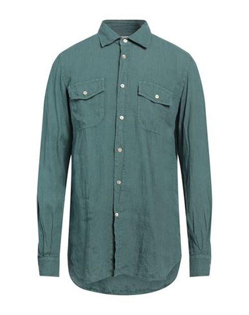 Boglioli Man Shirt Sage green Size 15 ¾ Linen
