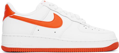 White & Orange Air Force 1 '07 Sneakers