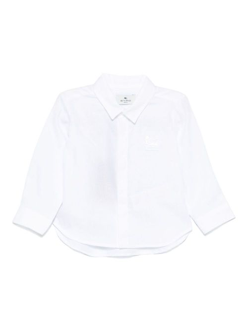 Embroidered-logo shirt - White