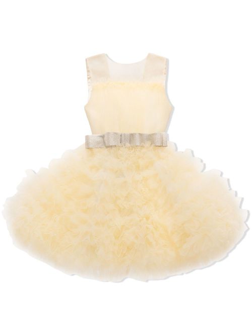Azalea ruffle bow dress - Yellow