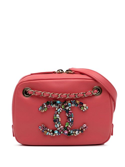 2020 Lambskin Giant Crystal CC Camera Bag crossbody bag - Pink