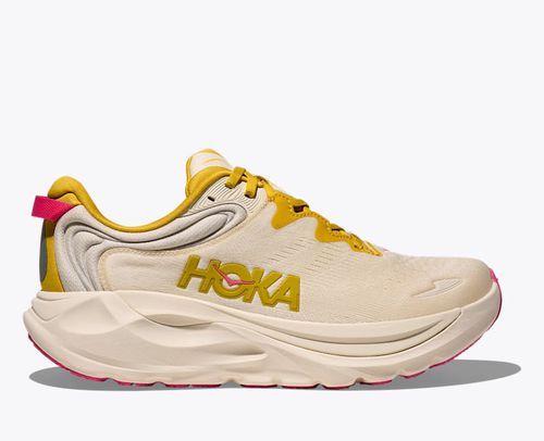 HOKA Women's Gaviota 6 Shoes in Birch/Yellow Gold
