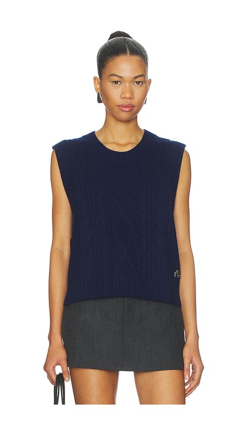 Malbon Golf Elspeth Sweater Vest in Navy. L. Also in M, S