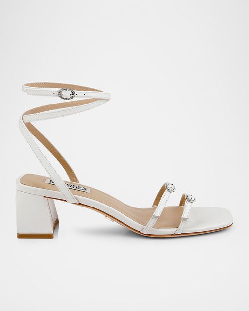 Dania Ankle-Strap Buckle Leather Sandals