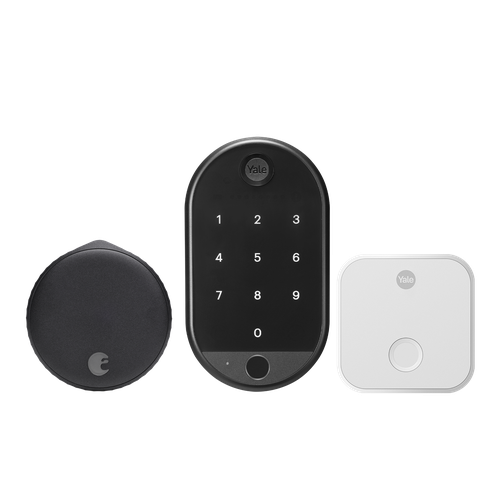 August Wi-Fi Smart Lock + Connect with Keypad Touch - Matte Black