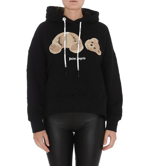 Bear logo print hoodie