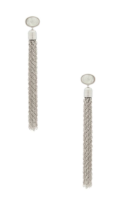 LELET NY Charlotte Tassel Earrings in Metallic Silver