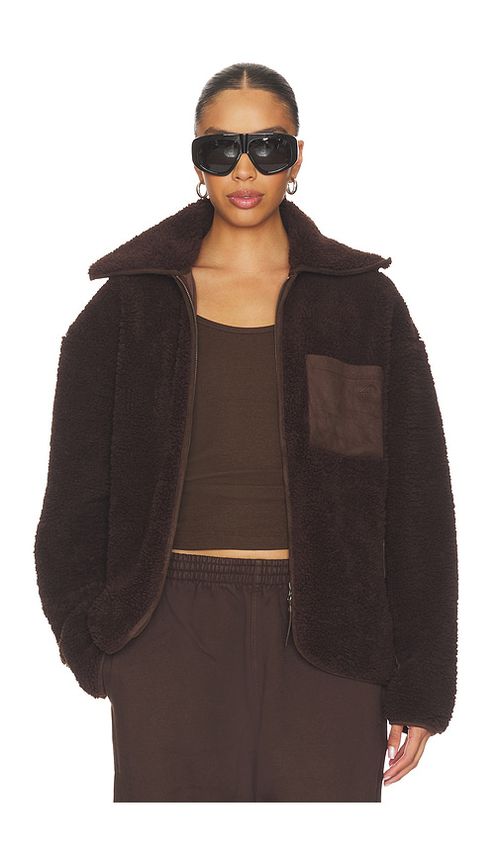 & Reckless Zara Zip Up Fleece in Chocolate. - M also in L, S