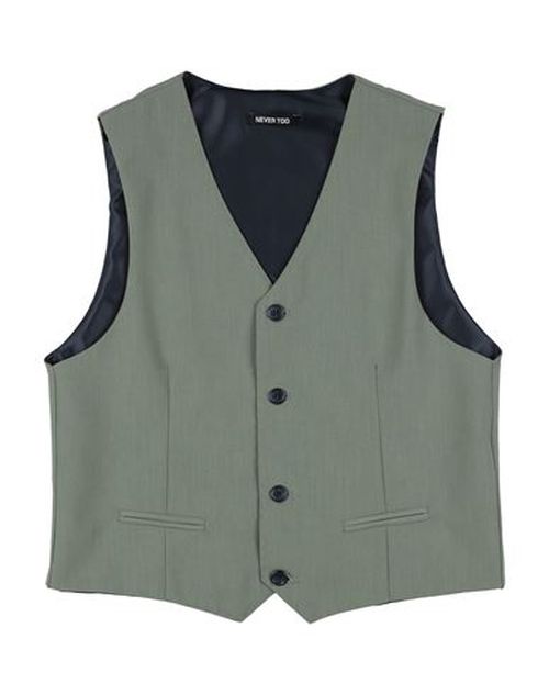 Kid Boy Tailored Vest Sage green Size 12 Polyester, Viscose, Elastane
