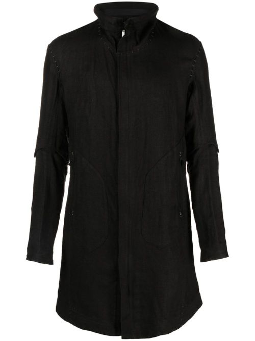 Zip-detail trench coat - Black