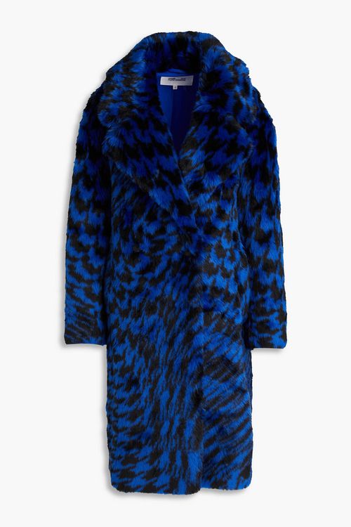 Arwen houndstooth plush coat - Blue - M