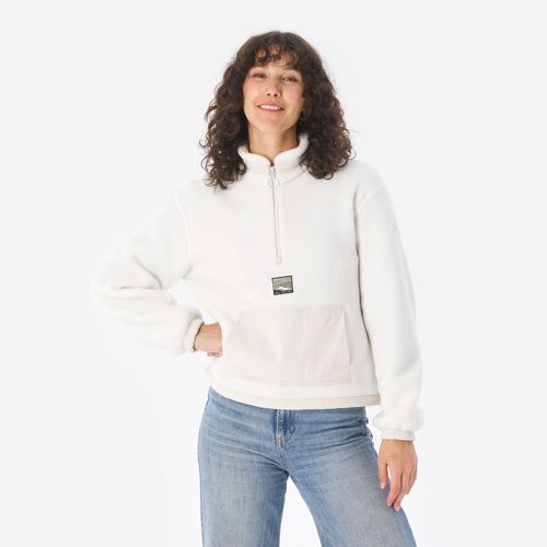 Women's Half-Zip Sherpa Fleece Hiking Sweater, MH 100