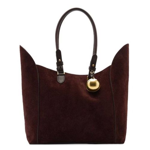 Ladies Suede Medium Shield Top Handles Tote