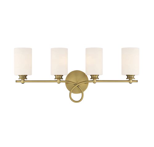Savoy House Woodbury 4-Light Bathroom Vanity Light in Warm Bras