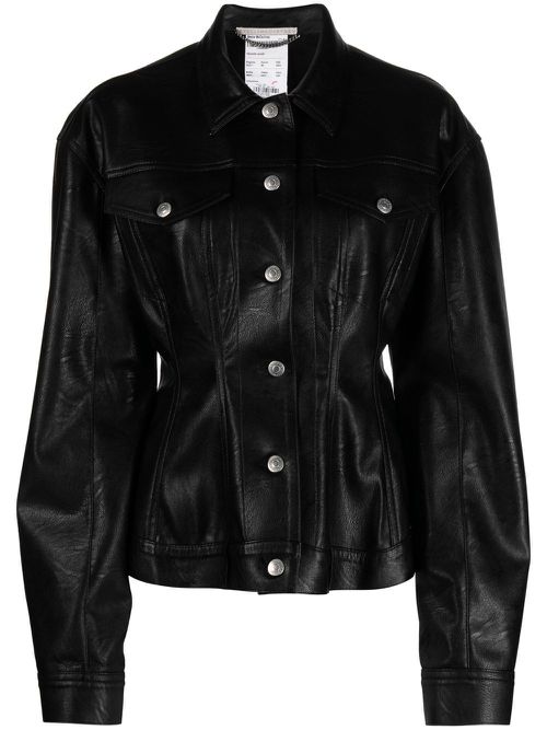 Fitted button-up jacket - Black